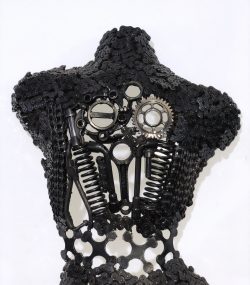 Welded Metal bust Statue - Metal Torso Sculpture - Handmade Steel Art