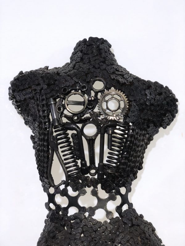 Welded Metal bust Statue - Metal Torso Sculpture - Handmade Steel Art