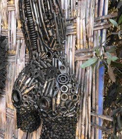 Welded Metal bust Statue - Metal Torso Sculpture - Handmade Steel Art