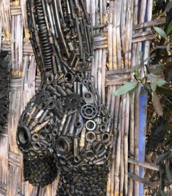 Welded Metal bust Statue - Metal Torso Sculpture - Handmade Steel Art
