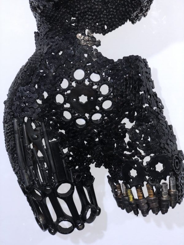 Welded Metal bust Statue - Metal Torso Sculpture - Handmade Steel Art