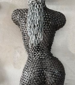 Welded Metal bust Statue - Metal Torso Sculpture - Handmade Steel Art