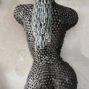 Welded Metal bust Statue - Metal Torso Sculpture - Handmade Steel Art