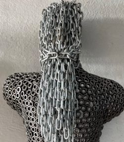 Welded Metal bust Statue - Metal Torso Sculpture - Handmade Steel Art