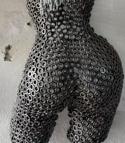 Welded Metal bust Statue - Metal Torso Sculpture - Handmade Steel Art