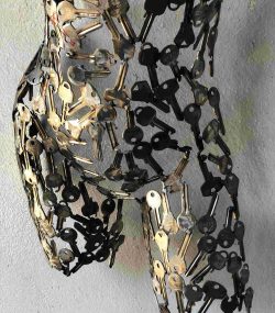 Welded Metal bust Statue - Metal Torso Sculpture - Handmade Steel Art
