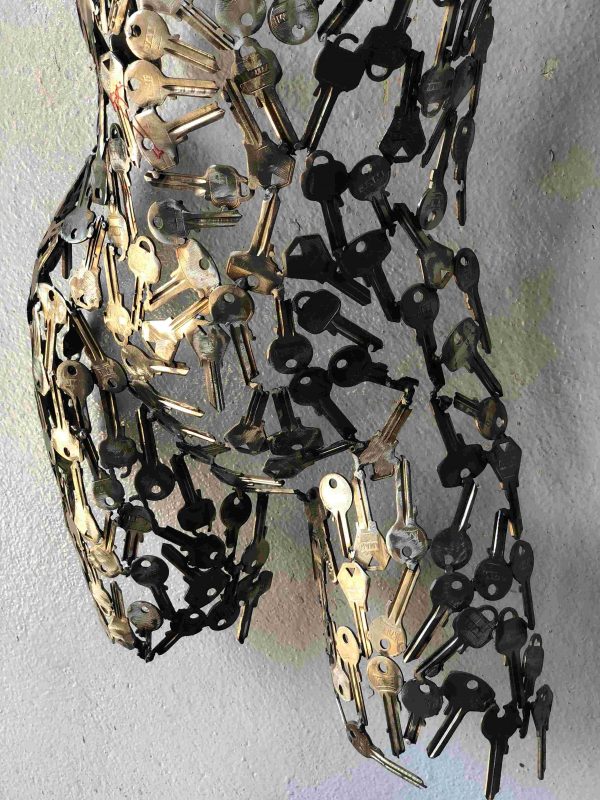 Welded Metal bust Statue - Metal Torso Sculpture - Handmade Steel Art