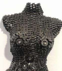 Contemporary Scrap Metal Sculpture Torso - Handmade Steel Art