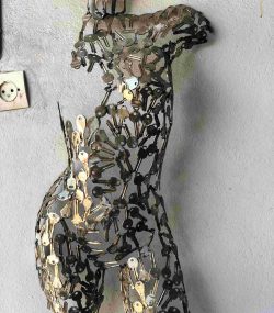 Welded Metal bust Statue - Metal Torso Sculpture - Handmade Steel Art