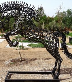 Handcrafted Scrap Metal Horse Sculpture - Handmade Steel Art