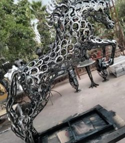 Handcrafted Scrap Metal Horse Sculpture - Handmade Steel Art