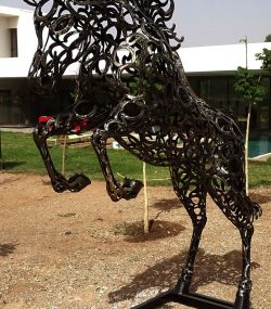 Handcrafted Scrap Metal Horse Sculpture - Handmade Steel Art