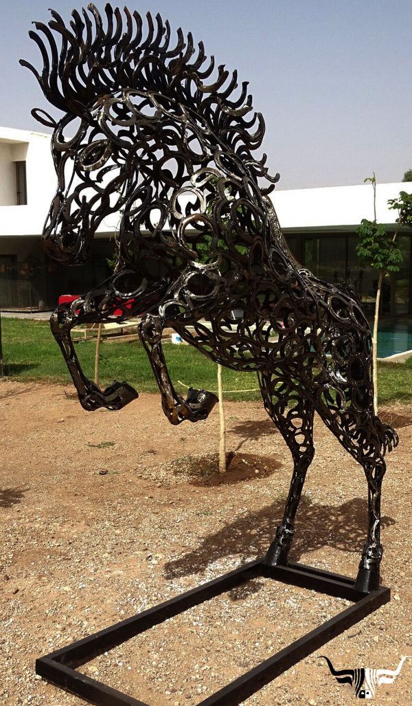 Handcrafted Scrap Metal Horse Sculpture - Handmade Steel Art