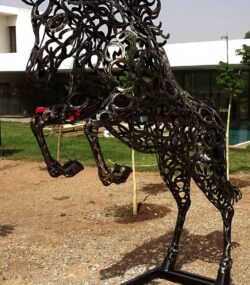 Handcrafted Scrap Metal Horse Sculpture - Handmade Steel Art