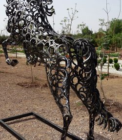 Handcrafted Scrap Metal Horse Sculpture - Handmade Steel Art