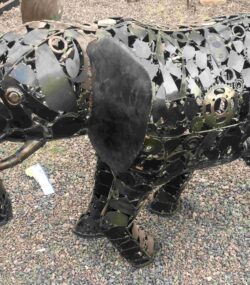 Salvaged Scrap Metal Elephant Sculpture / Handmade Steel Art