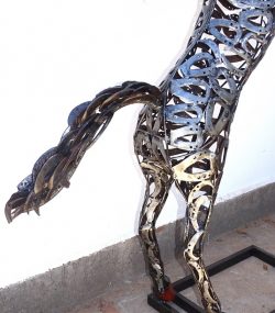 Upcycled Steel small hose Bust Art Piece Handmade Steel Art