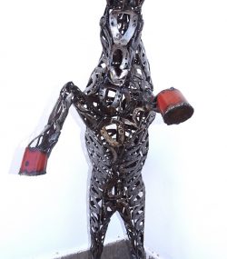 Upcycled Steel small hose Bust Art Piece Handmade Steel Art
