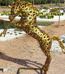 Handcrafted Scrap Metal Horse Sculpture - Handmade Steel Art