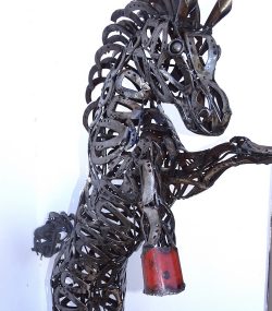 Upcycled Steel small hose Bust Art Piece Handmade Steel Art