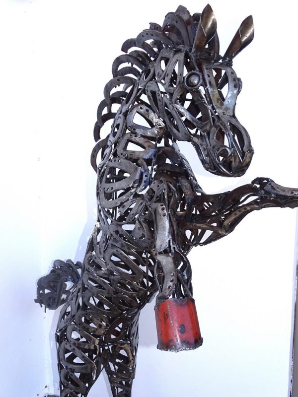 Upcycled Steel small hose Bust Art Piece Handmade Steel Art