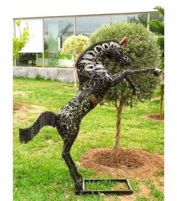 Upcycled Steel small hose Bust Art Piece Handmade Steel Art