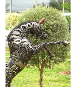Upcycled Steel small hose Bust Art Piece Handmade Steel Art