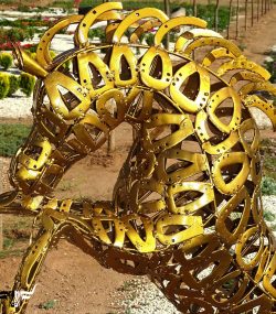 Handcrafted Scrap Metal Horse Sculpture - Handmade Steel Art