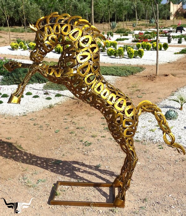 Handcrafted Scrap Metal Horse Sculpture - Handmade Steel Art