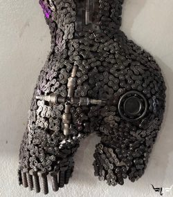Handmade Steel Bust from Recycled Materials scrap Female Torso Mannequin