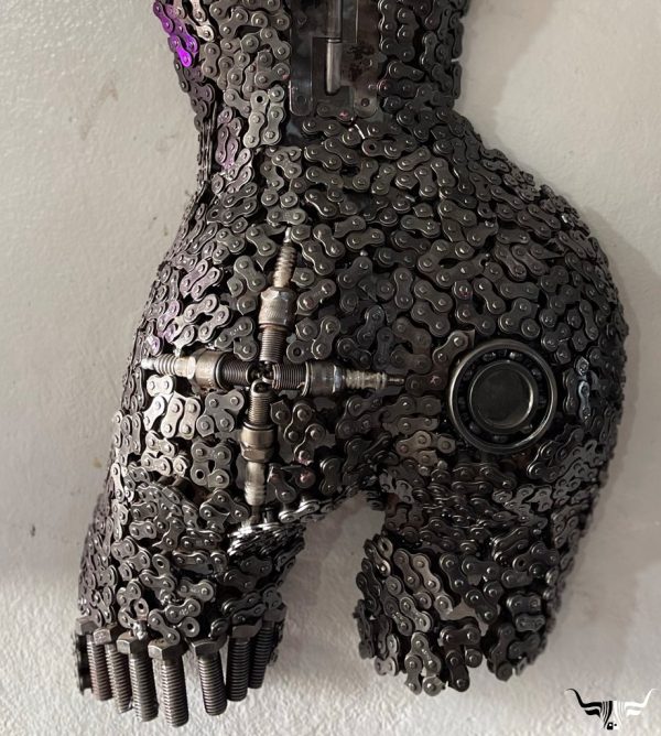 Handmade Steel Bust from Recycled Materials scrap Female Torso Mannequin