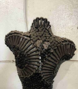 Handmade Steel Bust from Recycled Materials -Chain torso bust