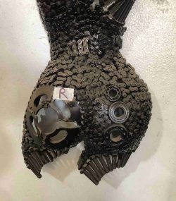 Handmade Steel Bust from Recycled Materials