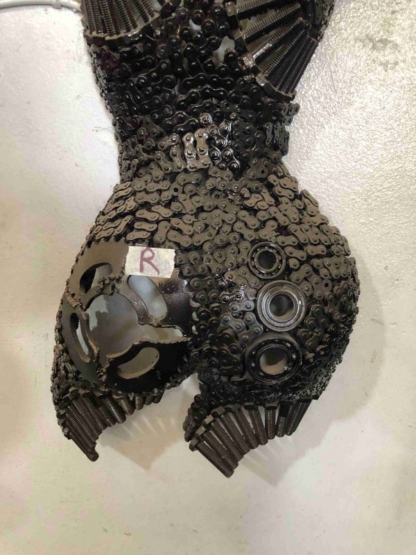Handmade Steel Bust from Recycled Materials