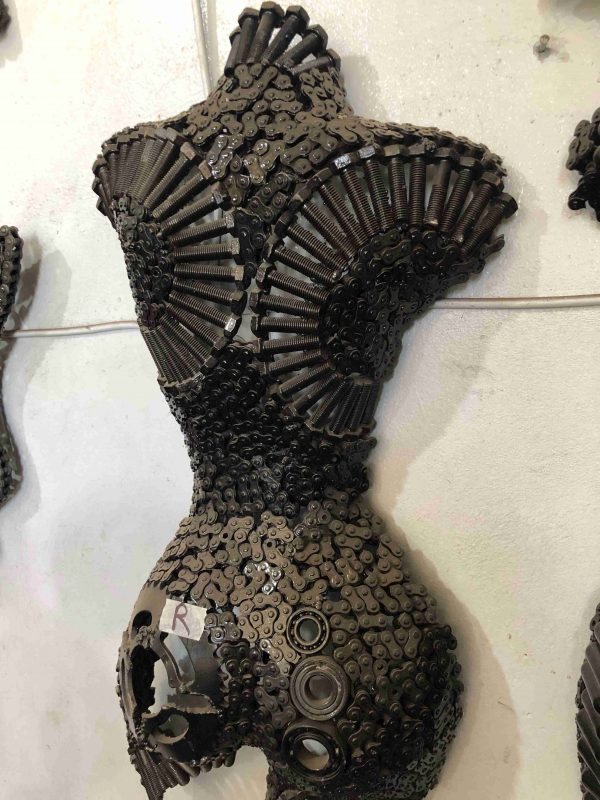 Welded Metal bust Statue - Metal Torso Sculpture - Handmade Steel Art