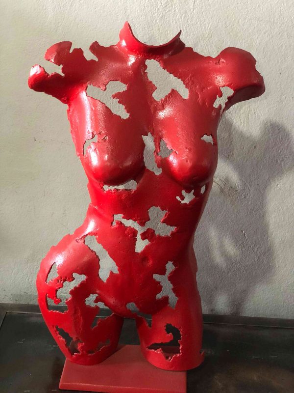 Welded Metal bust Statue - Metal Torso Sculpture - Handmade Steel Art