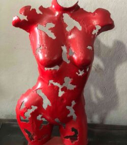 Welded Metal bust Statue - Metal Torso Sculpture - Handmade Steel Art