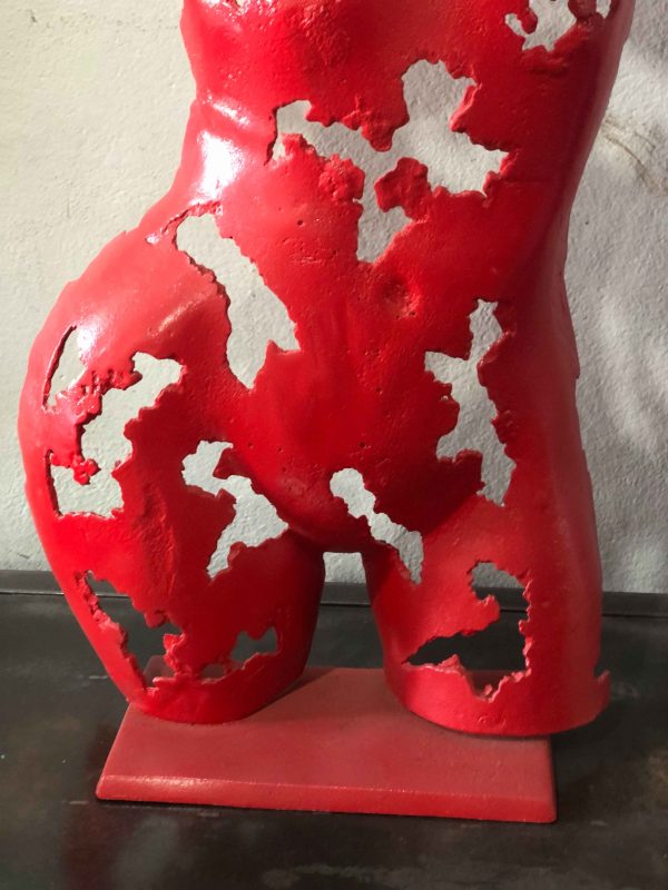 Welded Metal bust Statue - Metal Torso Sculpture - Handmade Steel Art