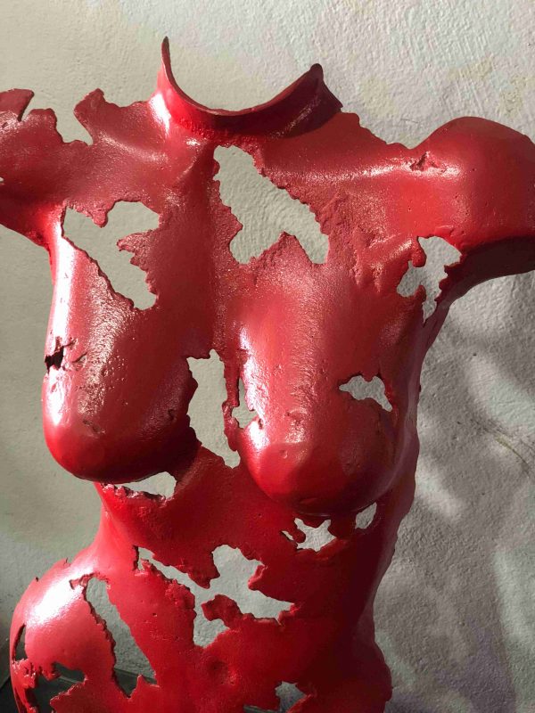 Welded Metal bust Statue - Metal Torso Sculpture - Handmade Steel Art