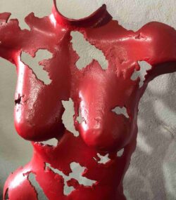 Welded Metal bust Statue - Metal Torso Sculpture - Handmade Steel Art