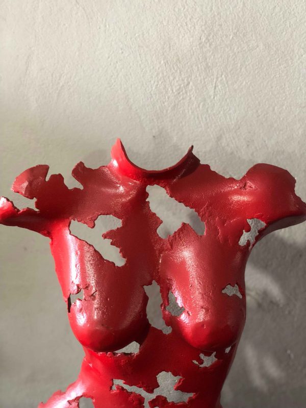 Welded Metal bust Statue - Metal Torso Sculpture - Handmade Steel Art