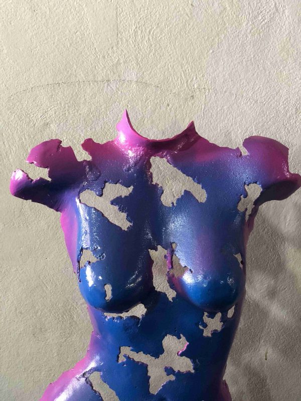 Welded Metal bust Statue - Metal Torso Sculpture - Handmade Steel Art