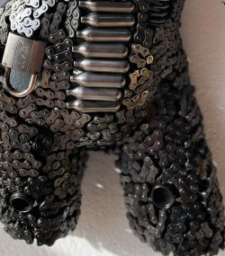 Handmade Steel Bust from Recycled Materials-Metal Female Torso wall