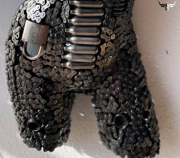 Handmade Steel Bust from Recycled Materials-Metal Female Torso wall