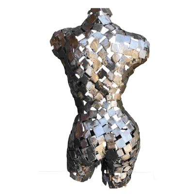 Handcrafted Scrap Metal Torso Sculpture - Handmade Steel Art