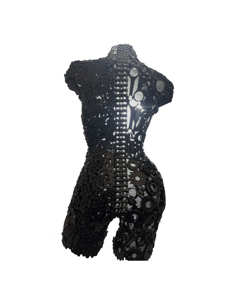 Handcrafted Scrap Metal Torso Sculpture - Handmade Steel Art