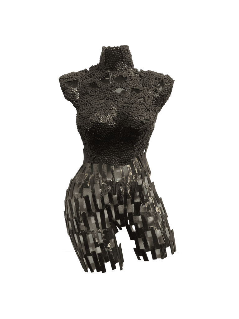 Handcrafted Scrap Metal Torso Sculpture - Handmade Steel Art