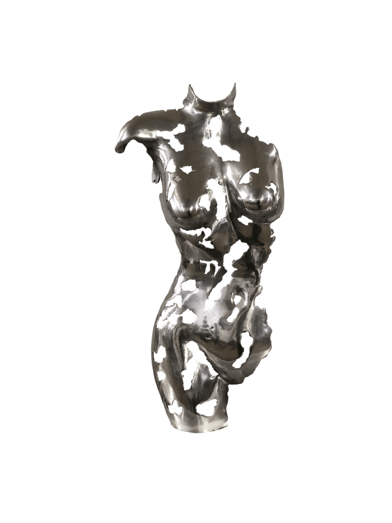 Handcrafted Scrap Metal Torso Sculpture - Handmade Steel Art