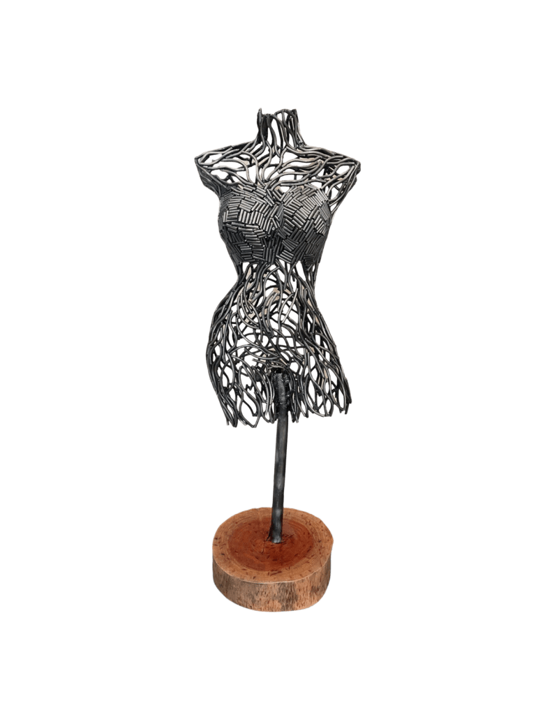 Handcrafted Scrap Metal Torso Sculpture - Handmade Steel Art