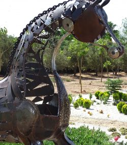 Handcrafted Scrap Metal Horse Sculpture - Handmade Steel Art